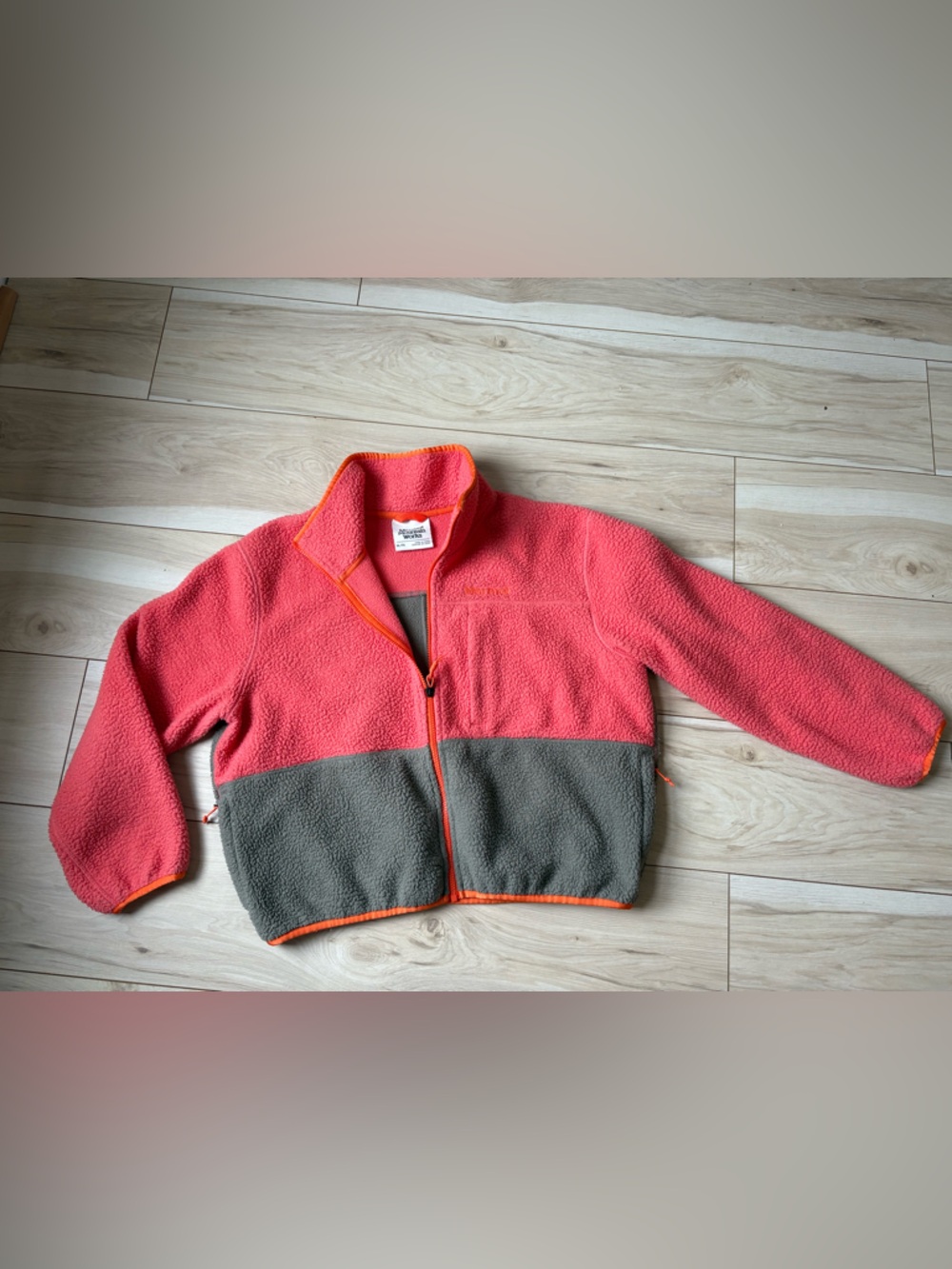 Marmot Fleece Jacket Womens XL Pink Gray Colorblock Full Zip Cozy Gorpcore - Picture 2 of 5